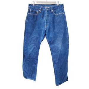 Levis 501 Original Fit Mens Jeans Blue Straight Leg Denim W34 L30 Button Fly